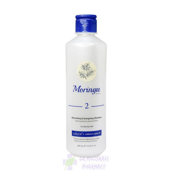 شامپو مغذی و انرژی بخش 2 مورینگا امو مناسب موهای معمولی
