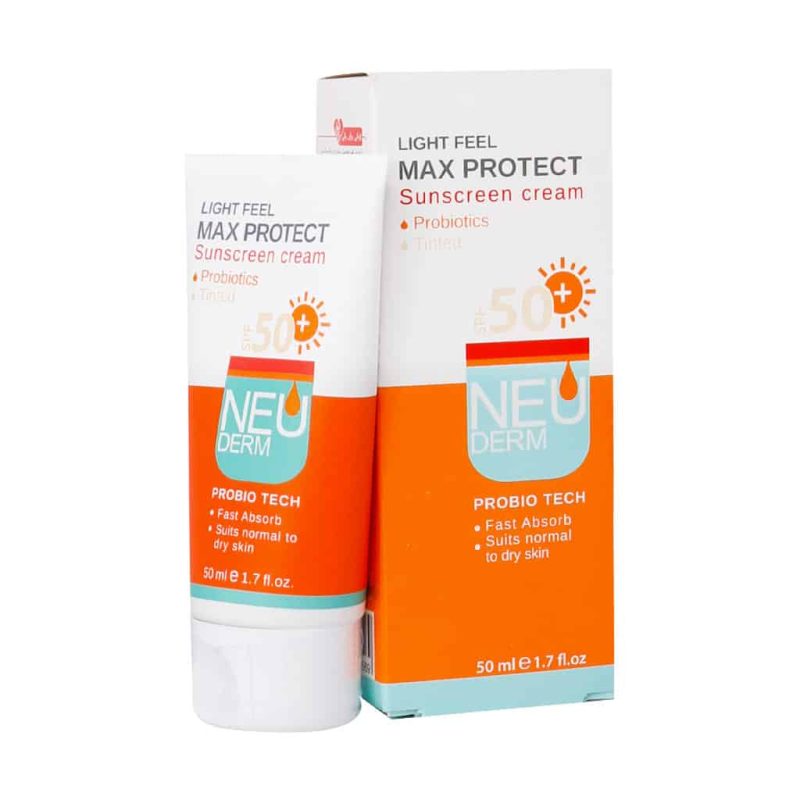 کـرم ضد آفتاب SPF 50 مکس پروتکت بی رنگ نئودرم 50 میل خشک و نرمال