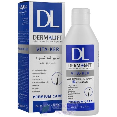 شامپو ضد شوره موی خشک ویتاکر درمالیفت 200 میلی لیتر