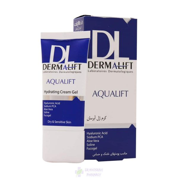 کرم ژل آبرسان آکوالیفت درمالیفت مناسب پوست خشک و حساس 50 میلی لیتر