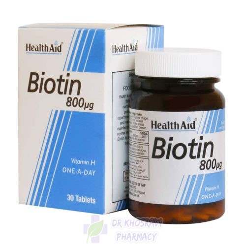 قرص بیوتین 800 میکروگرم هلث اید 30 عدد
