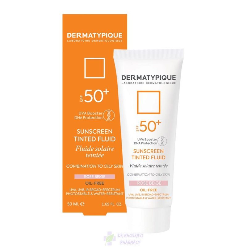 ضد آفتاب رنگی پوست چرب +SPF50 رز بژ درماتیپیک