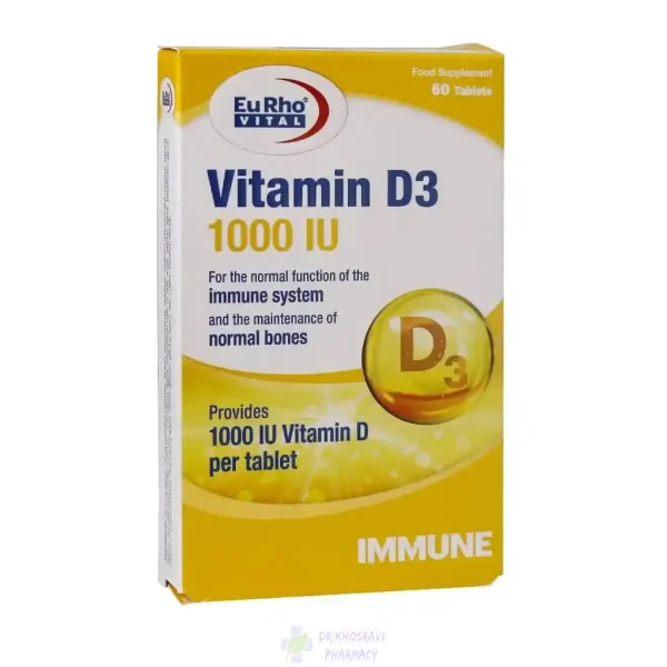 قرص ویتامین D3 1000 یوروویتال 60 عدد